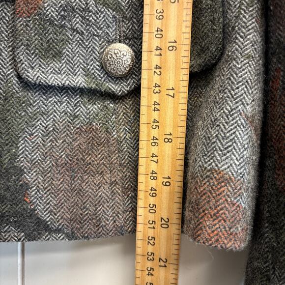 Worth Womens Wool Cashmere Floral Old Money Jacket Size 4 Quiet Luxury Artsy - Picture 6 of 8